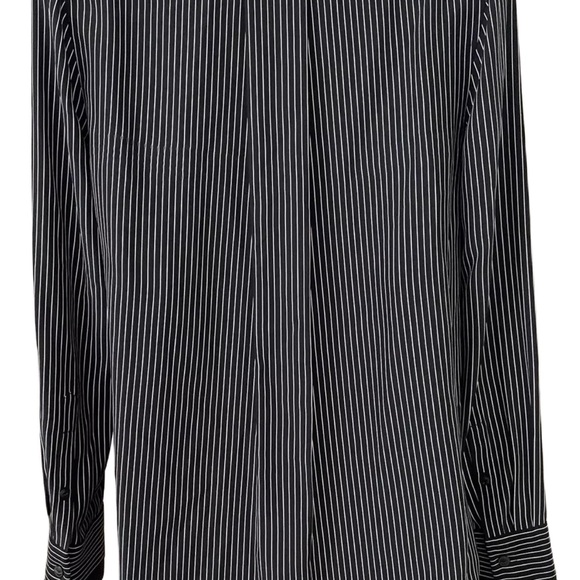 Rag & Bone Victor Silk Black White Striped 100% Silk Wrap Blouse Size Small - Picture 6 of 8